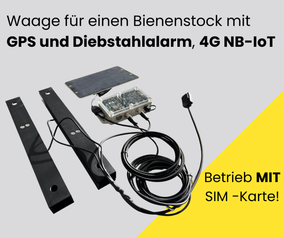 Waage für einen Bienenstock mit GPS und Diebstahlalarm