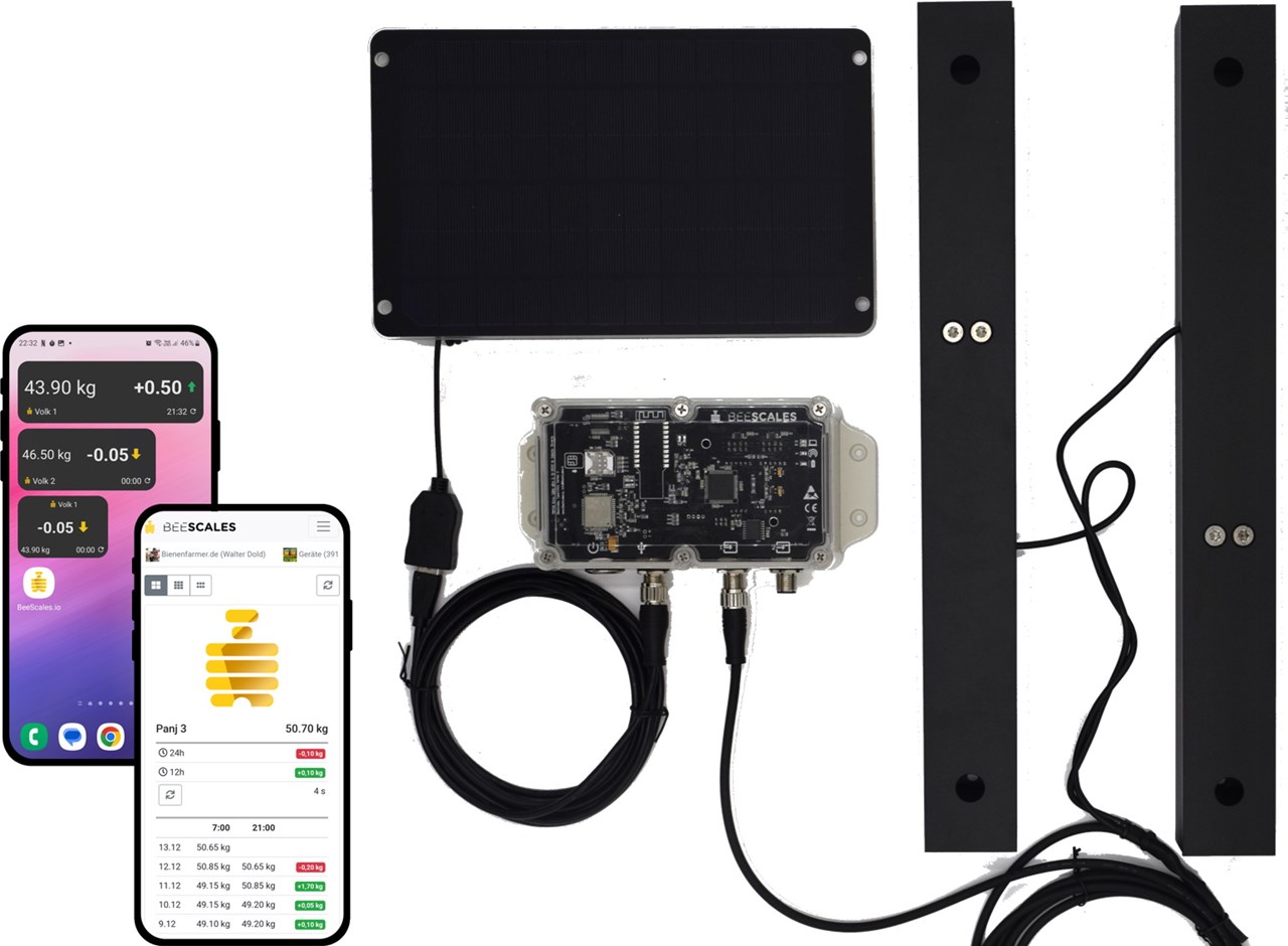 Balance BeeScales pour ruches, monitoring avec GPS et alarme anti‑vol (4G / NB‑IoT) – Réf. BS01